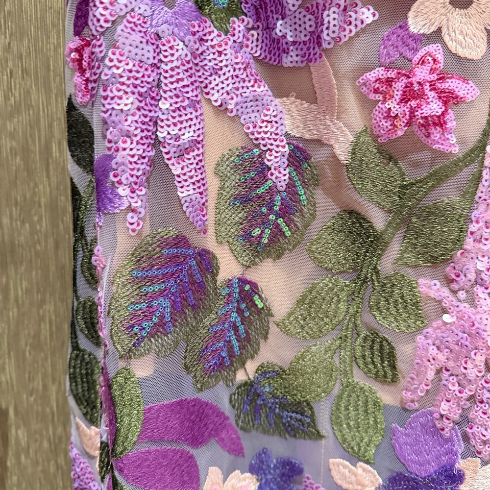 Bronx and Banco Lavender and Gold Embellished Sequin Dress - Picture 7 of 16